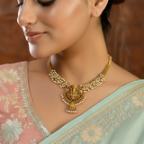 Antique Gold Plated Lakshmi Gunghroo Necklace Set