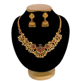 Big Paisley Antique Gold Plated Choker and Lakshmi Jhumkas
