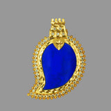 Classic Premium Gold Plated CZ Blue Mango Pendant with cubic zirconia stones for elegant jewelry styling.
