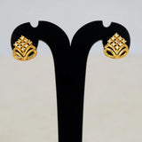 Gold Plated CZ Stone Crown Design Stud Earrings