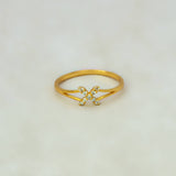 Gold-plated CZ Stone Butterfly Finger Ring