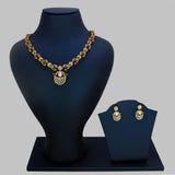 Antique Gold Scroll Design CZ Stone Victorian Necklace Set