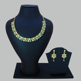Grand Gold Plated CZ Pastel Green Necklace Set