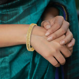 Classic Greek Key Gold Plated American Diamond Bangle