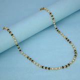 Classy Gold Plated Black Crystal Pearl Mala