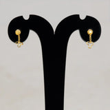 Gold Plated Clover Design Drop Earrings for Kids