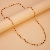 Gold Plated Coral Red Beads Chain