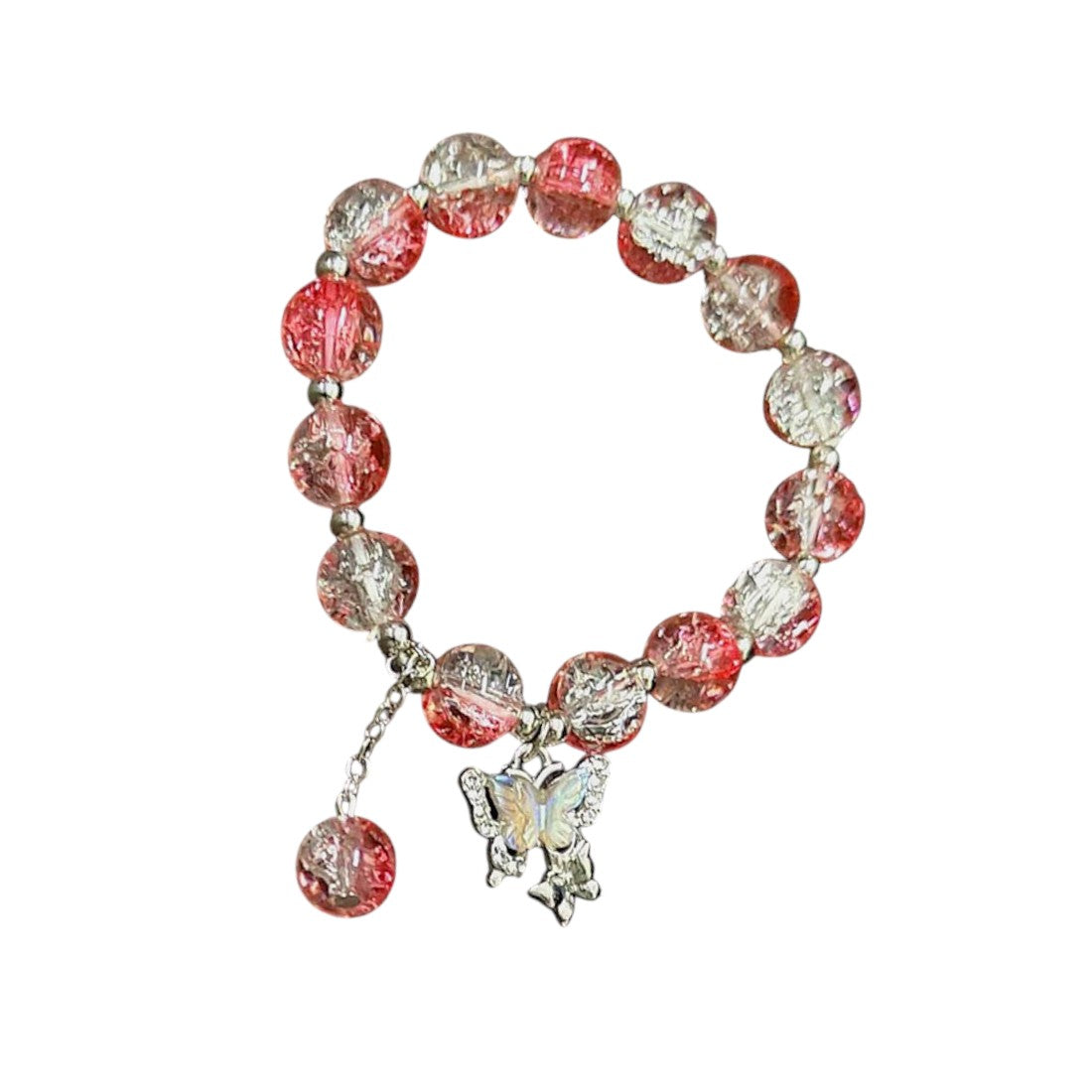 Crackle_Red_Crystal_Beaded_Butterfly_Charm_Bracelet