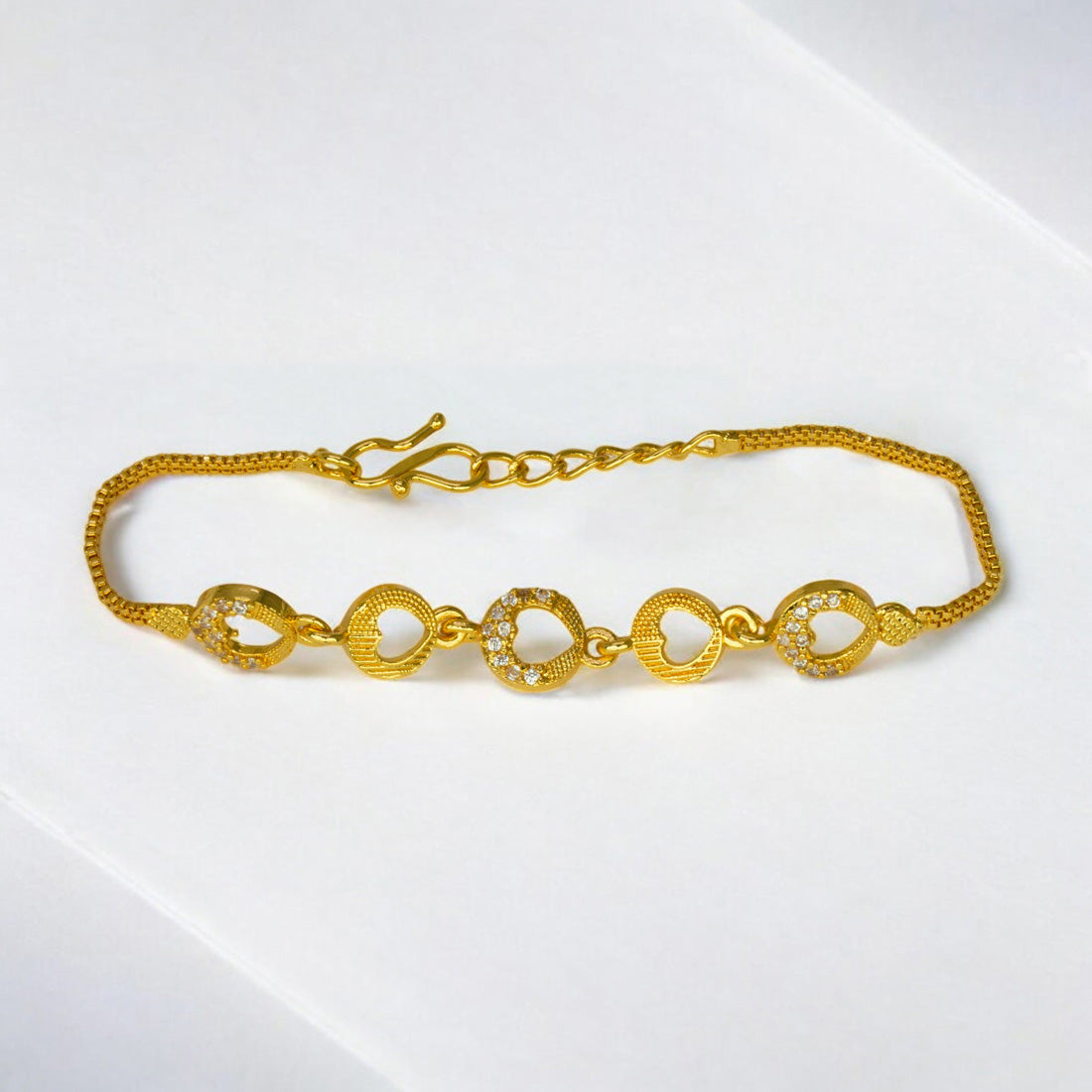 Cute Gold Plated Designer CZ Bracelet for Girls