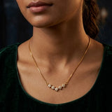 Gold Plated Five CZ Star Pendant Necklace