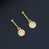 Delicate Floral CZ Gold Plated Bugadi Earrings