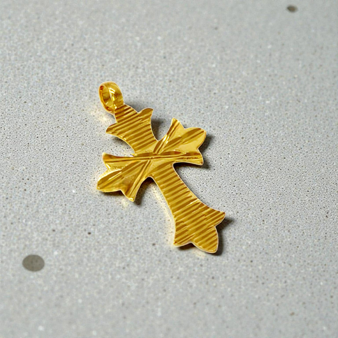 Unisex Gold Plated Designer Cross Pendant