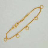 Gold-Plated Hanging Circular Charms Bracelet
