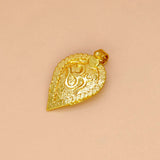 Divine Gold Plated Leaf Om Pendant