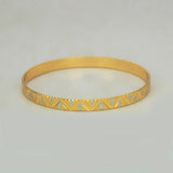 Chevron Zigzag Pattern Two-Tone Bangle