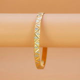 Chevron Zigzag Pattern Two-Tone Bangle