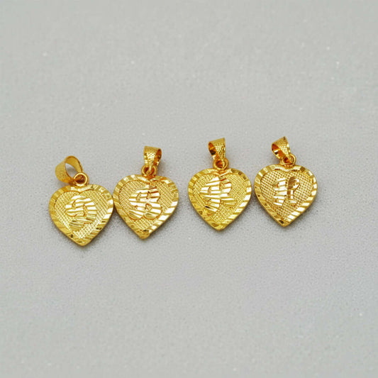 Elegant Gold Plated Alphabet Heart Pendant