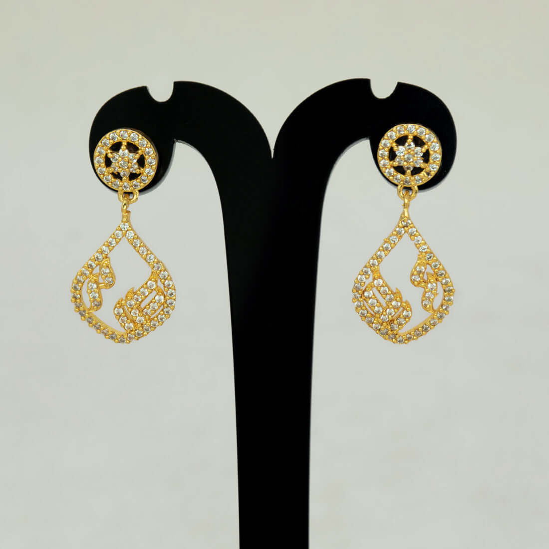 CZ Stone Teardrop Drop Earrings