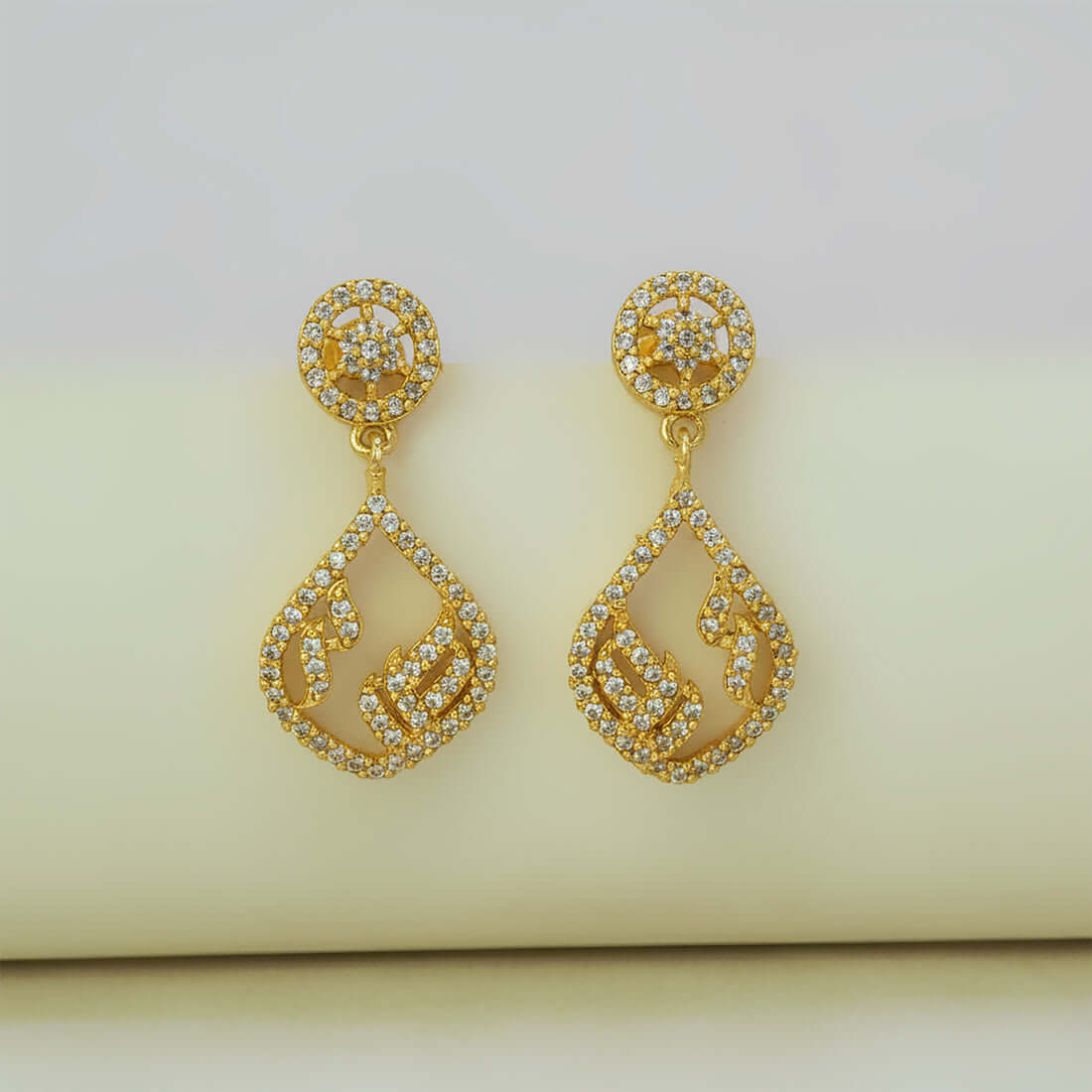 CZ Stone Teardrop Drop Earrings