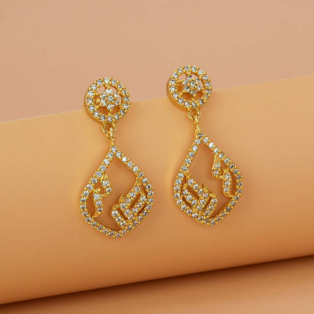 CZ Stone Teardrop Drop Earrings