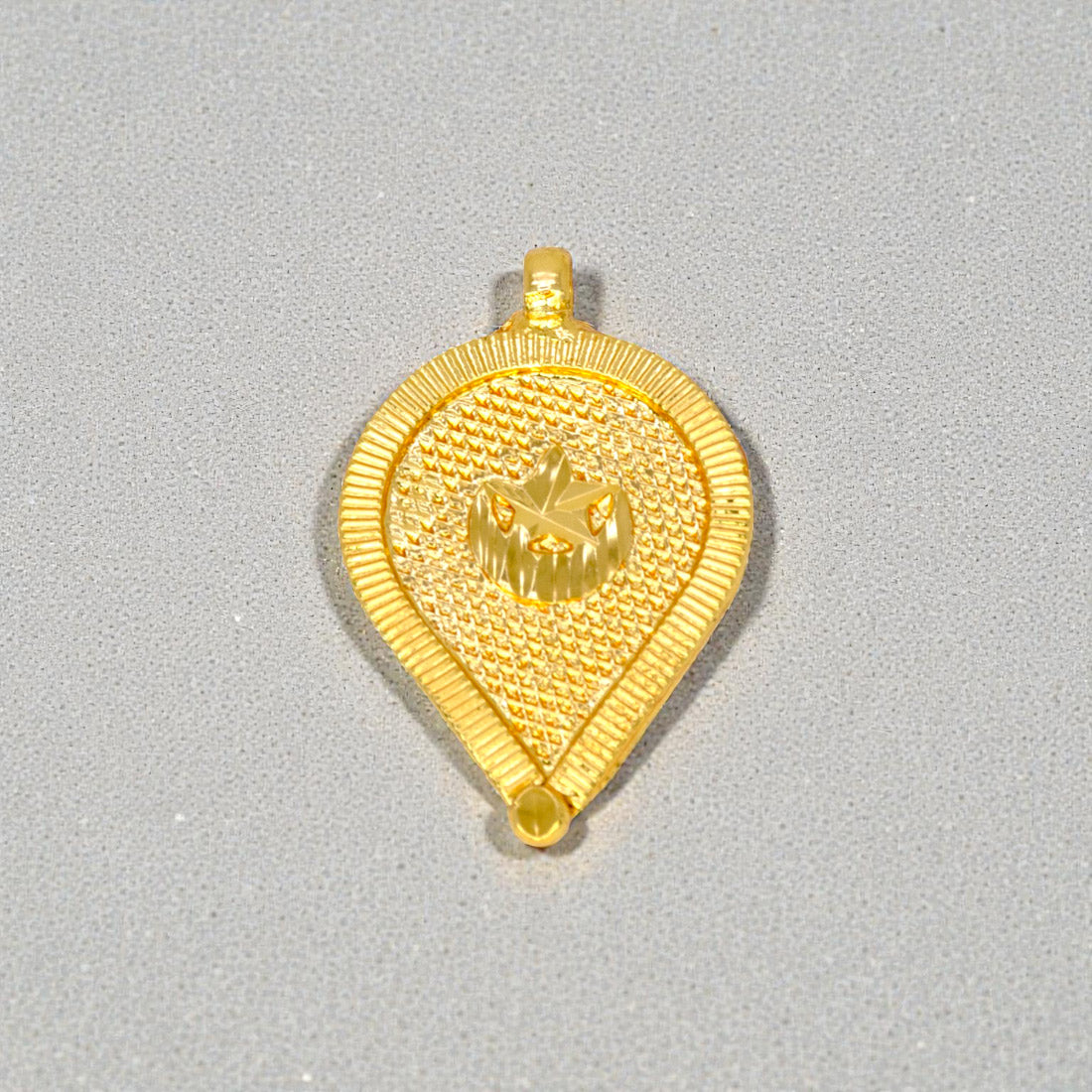 Elegant Gold Plated Crescent Muslim Thali Pendant