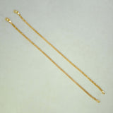 Elegant Gold Plated Three Line Box Chain Anklets