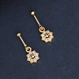 Elegant Gold Plated CZ Star Design Bugadi Earrings