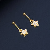 Elegant Gold Plated CZ Star Design Bugadi Earrings
