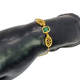 Elegant Gold Plated Square Stone Ladies Bracelet