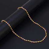 Exquisite Golden Beads Pink Pearl Chain