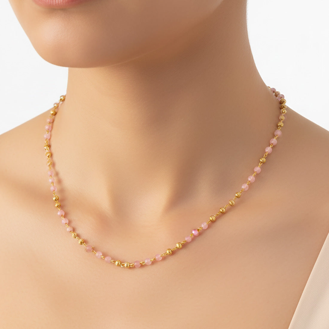 Exquisite-Golden-Beads-Pink-Pearl-Mala-Chain