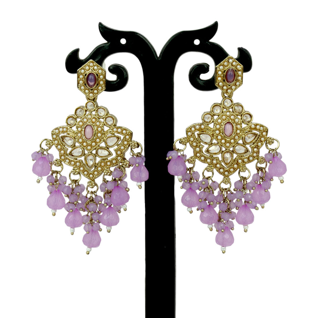 Fashion-Beaded-Dark-Lavender-Drop-Earrings-Dmo