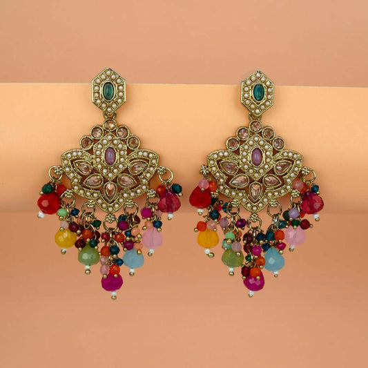 Fashion-Beaded-Multi-Color-Drop-Earrings