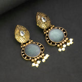 Fashion Golden Oxidized Monalisa Stone Earrings