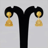 Gold-Plated Small Floral Jhumka Earrings