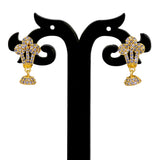 Glorious Purple CZ Big Crown Stud With Small Jhumka