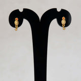 Gold-Plated Bead Hanging Simple Stud Earrings