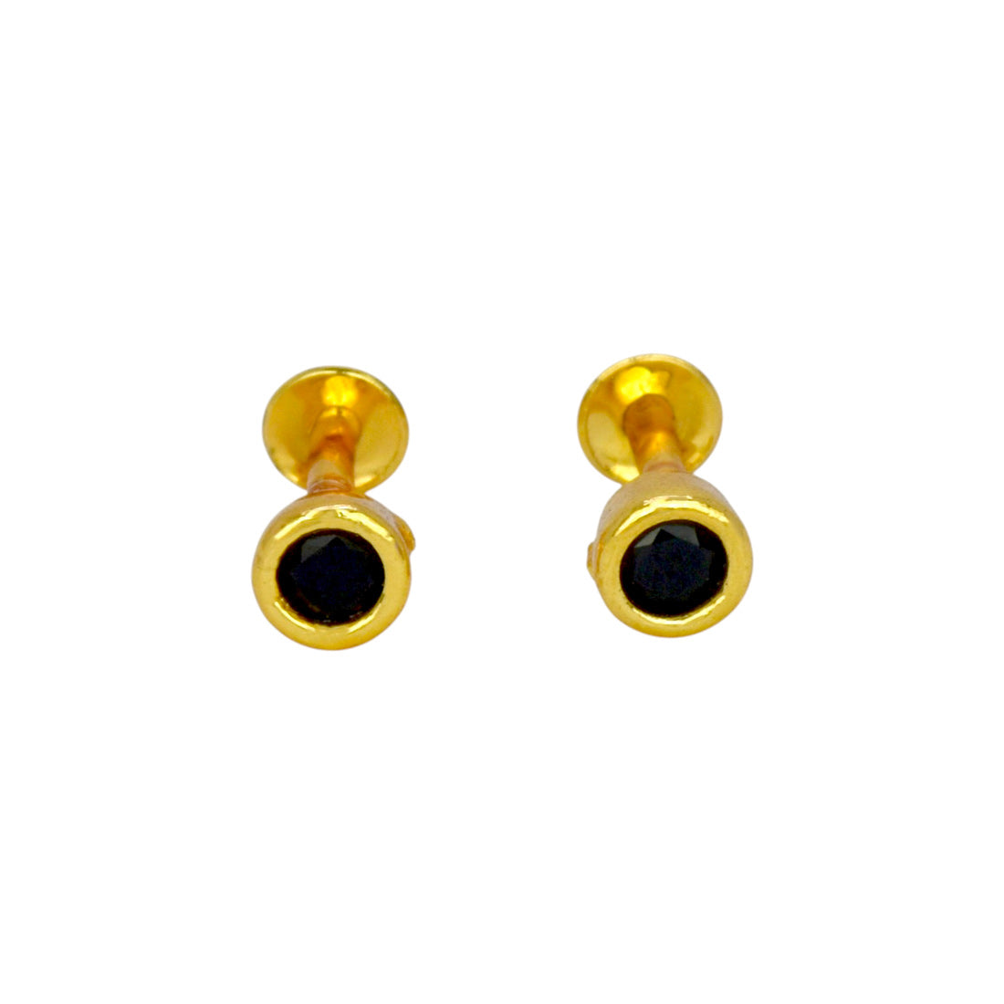 Gold-Plated-Black-CZ-Stone-Stud-Nose-Pin-Wbg