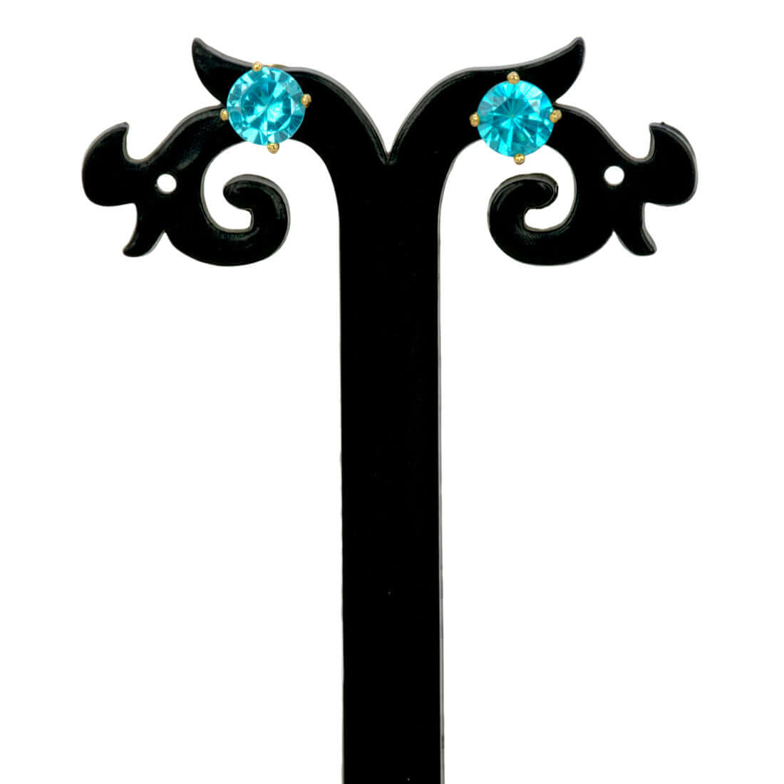 Gold-Plated-Small-Blue-Stone-Stud-Earrings