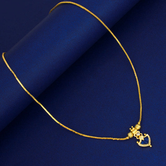 Simple Traditional Gold Plated Small Palakka Pendant Chain