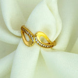 Elegant Gold Plated CZ Stone Finger Ring for Women