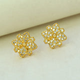 Gold-Plated-CZ-Floral-Stud-Earrings