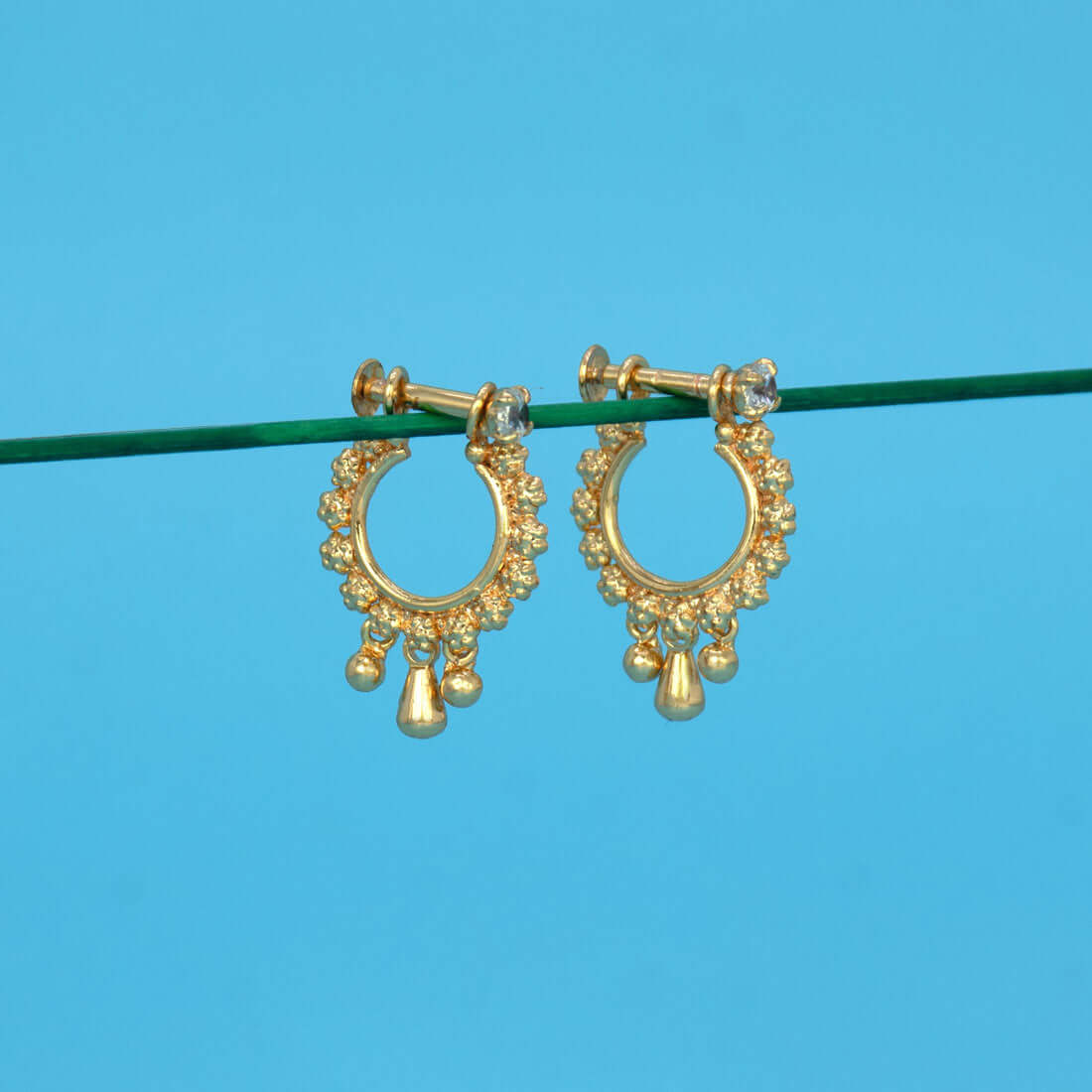 Gold-Plated-CZ-Stone-Studded-Hoop-Earrings