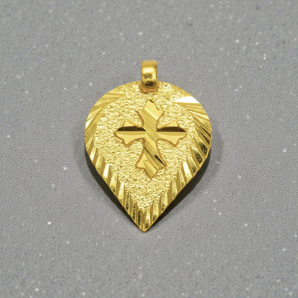 Small Gold Plated Christian Cross Thali Pendant
