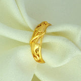 Elegant Gold Plated Plain Vine-Heart Design Finger Ring
