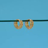 Gold-Plated-Engraved-Huggie-Hoop-Earrings