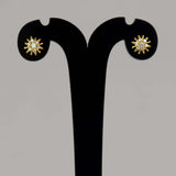 Gold Plated Floral CZ Stud Earrings