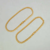 Gold-Plated Floral Disc Drop Chain Anklet