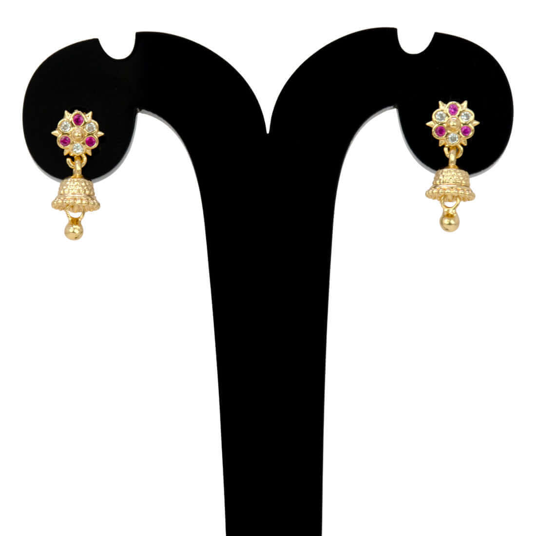 Gold-Plated-Floral-Jhumka-Second-Stud-Earrings