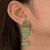 Gold-Plated-Floral-Kundan-Jhumka-Earrings